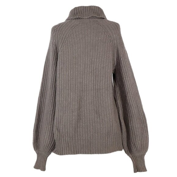 Goat Library Women’s Size US8 Medium Green Mock Neck Jumper Sweater Knit Shirt - Picture 3 of 7